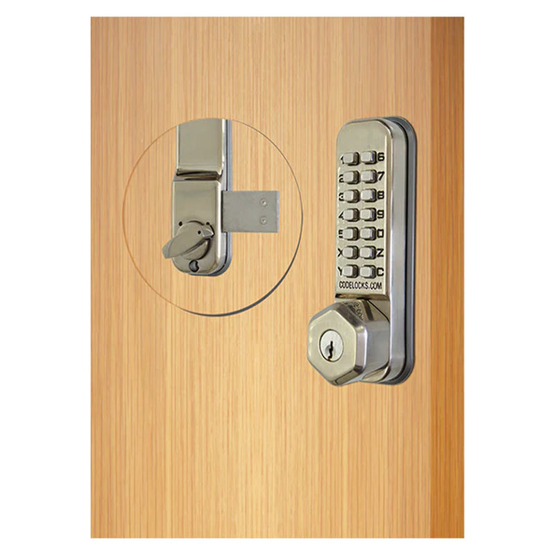 - CL200 - Mechanical Lock - Light Duty - Dual Backset Deadlatch 2 3/4" - 2 3/8" - Surface Deadbolt - Key Override - Optional Finish - Fire Rated - Grade 2