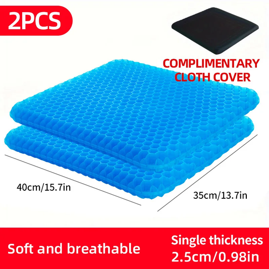 Gel Seat Cushion Summer Breathable Honeycomb Design for Pressure Relief Back Tailbone Pain - Home Office Wheelchair Chair Cars