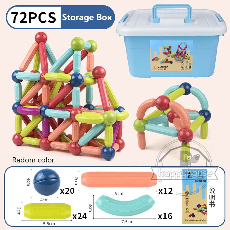 Magnetic Constructor Blocks Set Toys for Kids Magnet Stick Rod Building Blocks Montessori Educational Toys for Children Boy Girl