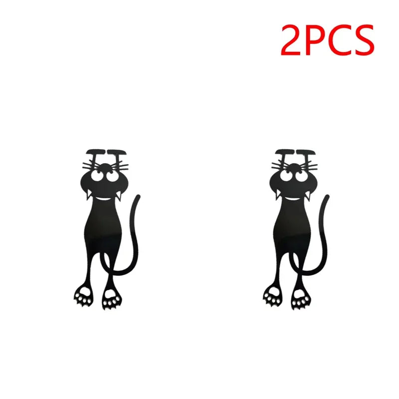 1-5PCS Creative Stationery Kawaii Black Cat Bookmarks for Books 3D Plastic Stereo Animal Book Mark for Student Teacher'S Gifts