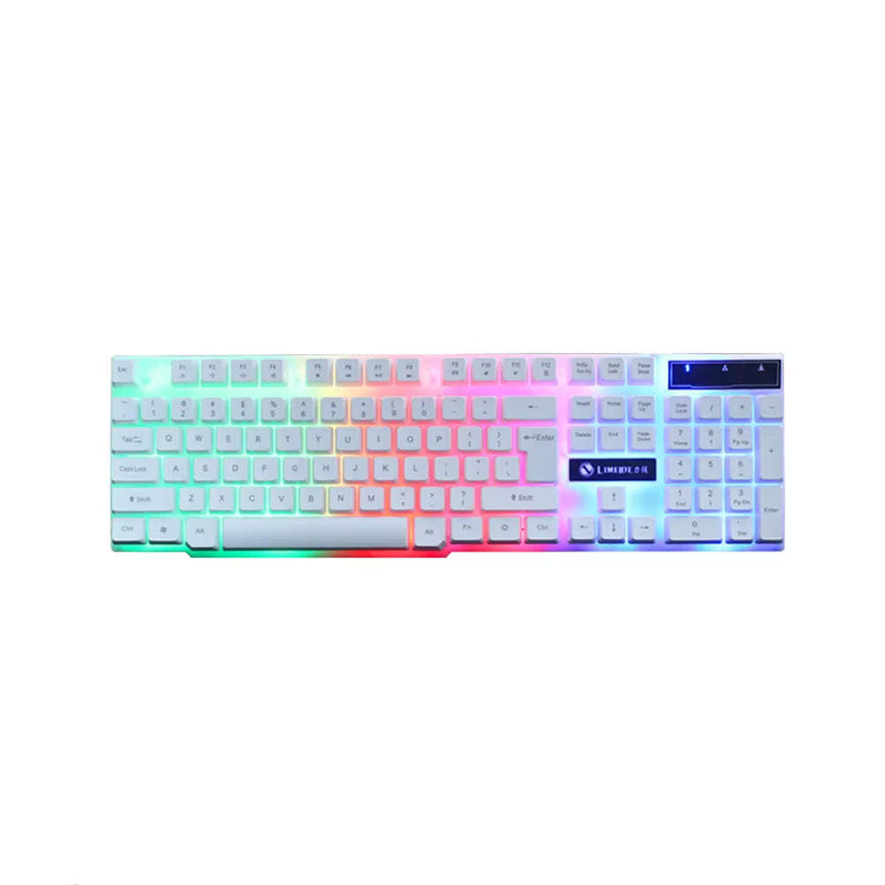 GTX300 USB Wired Gaming Keyboard & Mouse Combo – Rainbow LED Backlit, 104 Keys, 1600 DPI Mouse for Windows PC & Laptop
