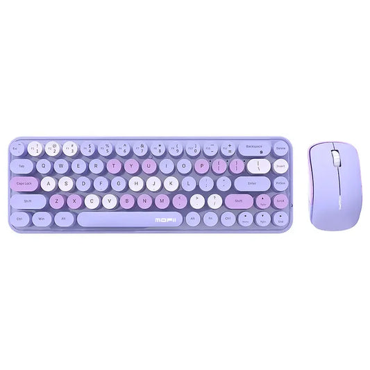 Wireless Keyboard and Mouse, Cute Colorful 68 round Keycap Compact Keyboard for Computer, Computer, Desktop, Laptop