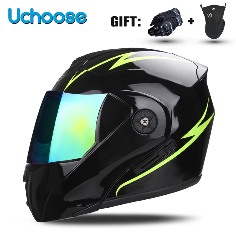 DOT Certification  Motorcycle Helmet Double Lens Cross Section Helmet Safety Modular Flip Helm Unisex Helmet with Visor