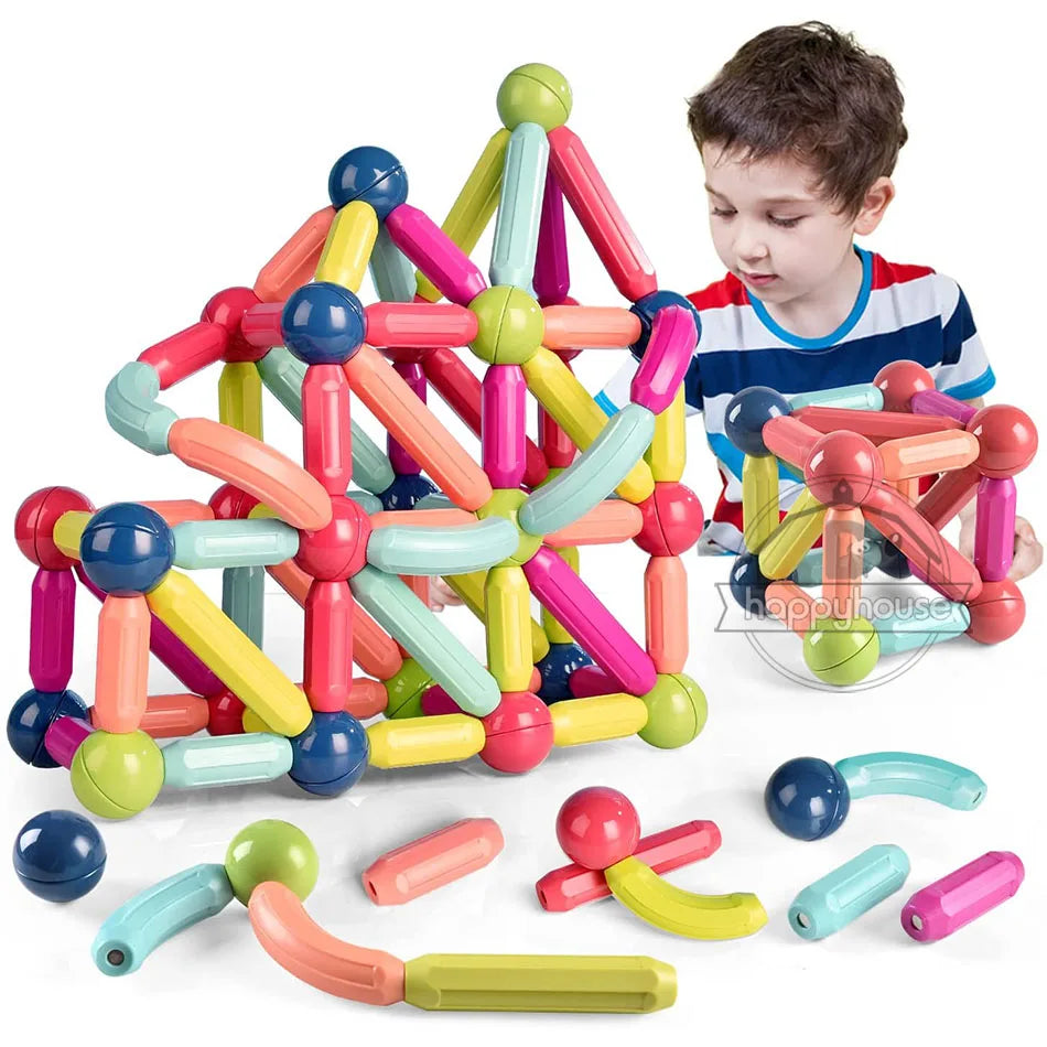 Magnetic Constructor Blocks Set Toys for Kids Magnet Stick Rod Building Blocks Montessori Educational Toys for Children Boy Girl