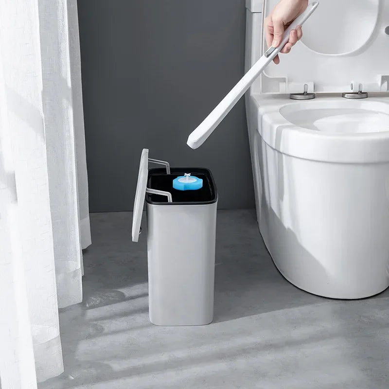 Disposable Toilet Brush Cleaner with Long Handle Bathroom Cleaning Brush with Replaceable Brush Head Toilet Bathroom Accessories