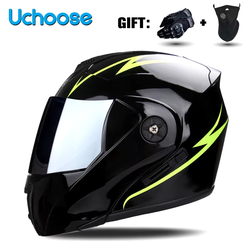 DOT Certification  Motorcycle Helmet Double Lens Cross Section Helmet Safety Modular Flip Helm Unisex Helmet with Visor