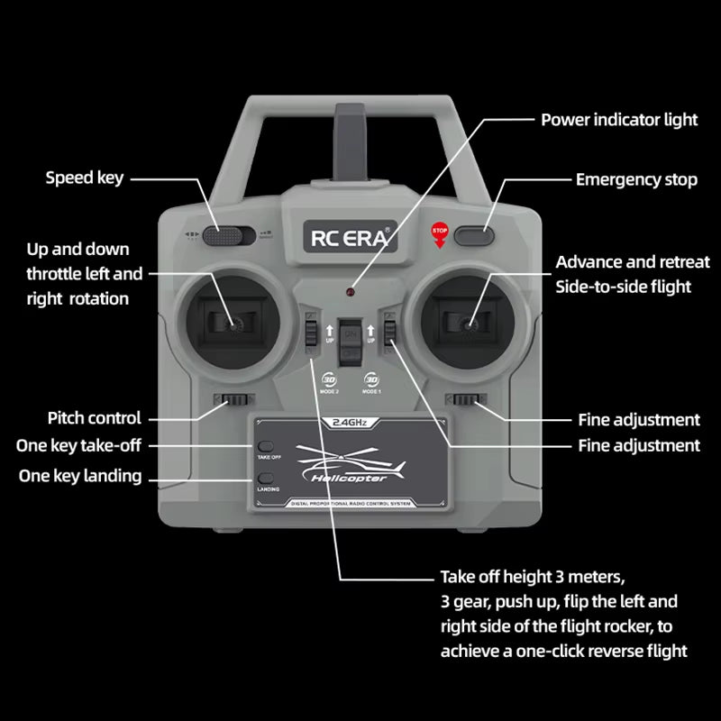 C032 Uh-1 Huey Simulation 3D Six Way Aileron Free Reverse Flying Stunt Helicopter Electric Remote-Controlled Aircraft Model Toy