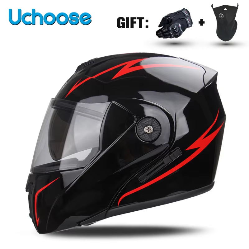 DOT Certification  Motorcycle Helmet Double Lens Cross Section Helmet Safety Modular Flip Helm Unisex Helmet with Visor
