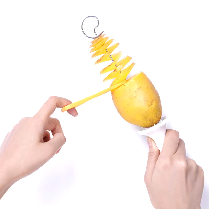 Spiral Potato Cutter Twisted Slice Potato Tower Whirlwind Potato Cut Diy Creative Fruit and Vegetable Spiral Slicer for Kitchen