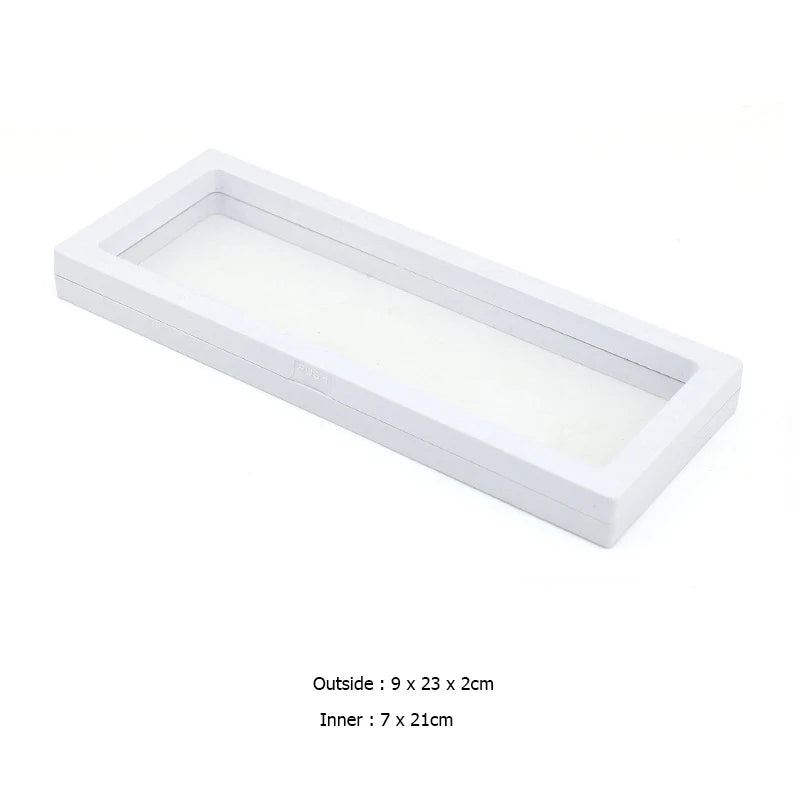 PE Film Jewelry Storage Box 3D Packaging Case Gemstone Free Stand Floating Frame Membrane Ring Earrings Necklace Display Holder