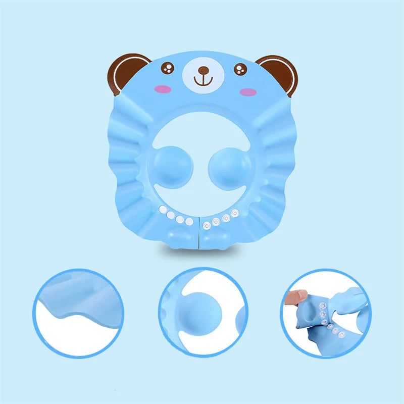 Adjustable Baby Shower Cap – Soft Waterproof Shampoo Hat with Eye & Ear Protection for Kids and Toddlers