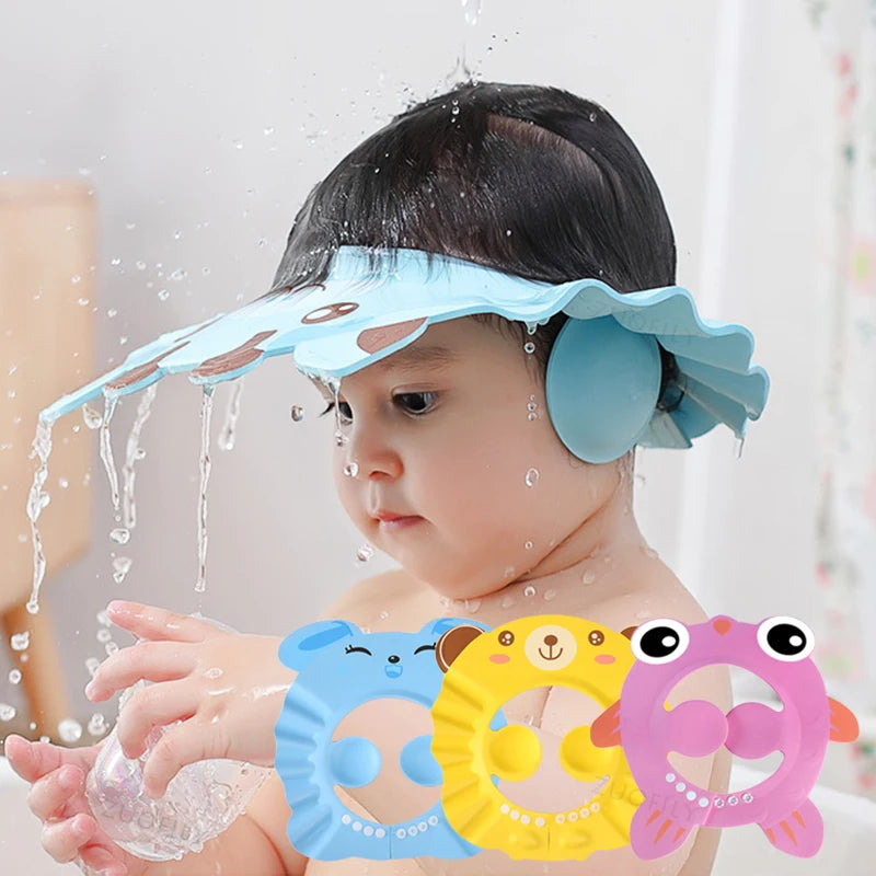 Adjustable Baby Shower Cap – Soft Waterproof Shampoo Hat with Eye & Ear Protection for Kids and Toddlers