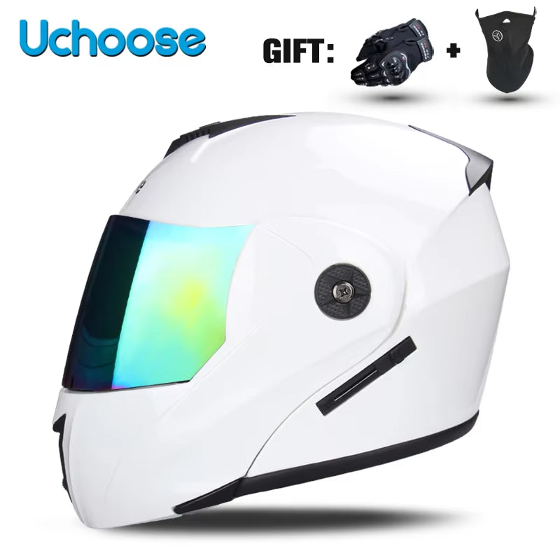 DOT Certification  Motorcycle Helmet Double Lens Cross Section Helmet Safety Modular Flip Helm Unisex Helmet with Visor