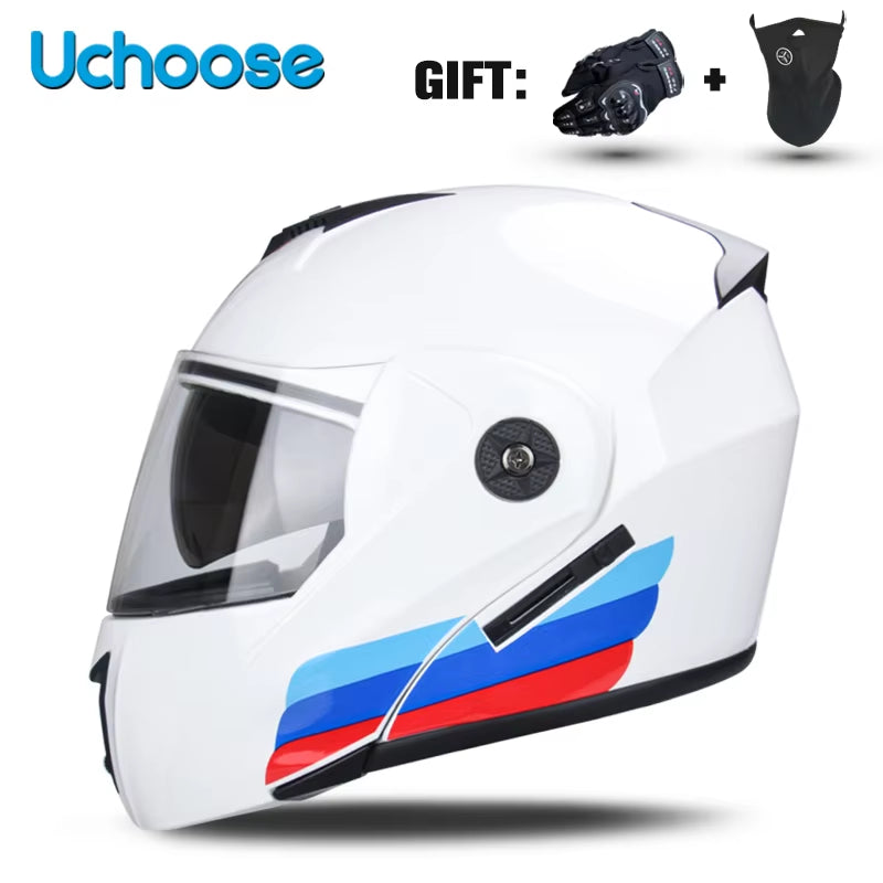 DOT Certification  Motorcycle Helmet Double Lens Cross Section Helmet Safety Modular Flip Helm Unisex Helmet with Visor