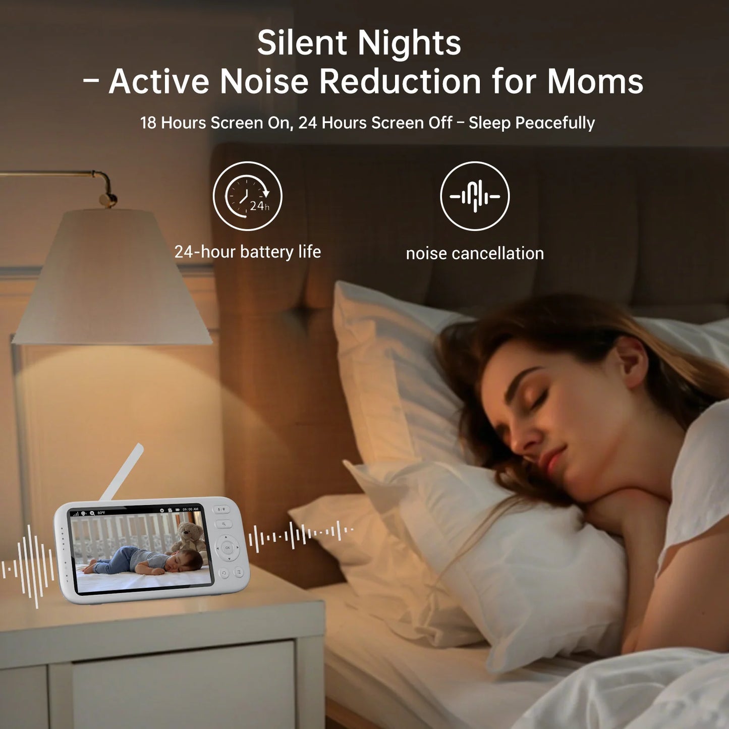 2K Video Baby Monitor with 5.5" Full HD Screen, 3000Ft Long Range No Wifi Two Way Talk Camera and Audio, Portable, Night Vision, AI Cry Detect, 6000Mah