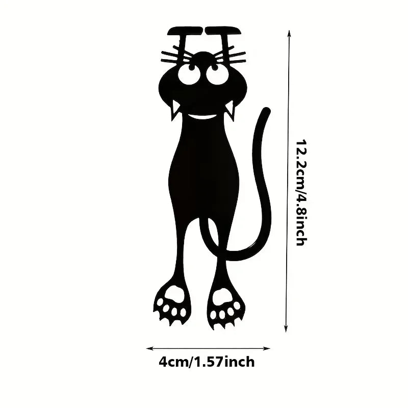 1-5PCS Creative Stationery Kawaii Black Cat Bookmarks for Books 3D Plastic Stereo Animal Book Mark for Student Teacher'S Gifts