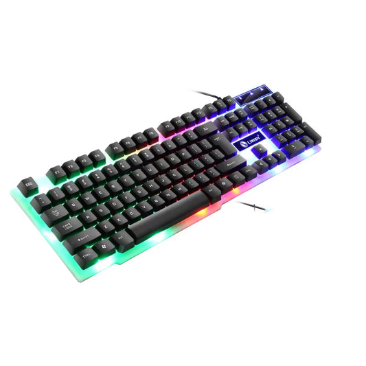 GTX300 USB Wired Gaming Keyboard & Mouse Combo – Rainbow LED Backlit, 104 Keys, 1600 DPI Mouse for Windows PC & Laptop