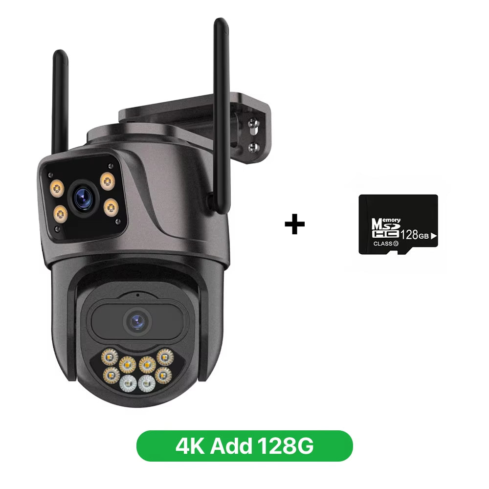 6K 9MP HD IP Camera Outdoor Three-Lens External Wifi Camera 4K/2K Dual Screen Security PTZ Cam Auto Tracking Surveillance Icsee