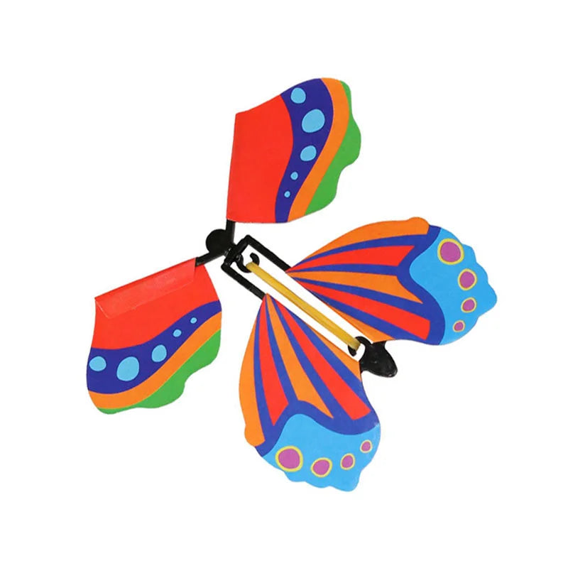 1-10Pcs Magic Wind up Flying Butterfly in the Book Rubber Band Powered Magic Fairy Flying Toy Great Surpris Gift Party Favor