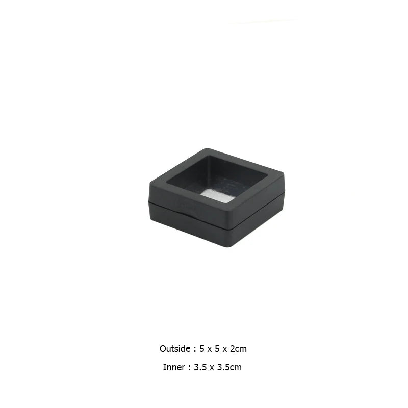 PE Film Jewelry Storage Box 3D Packaging Case Gemstone Free Stand Floating Frame Membrane Ring Earrings Necklace Display Holder