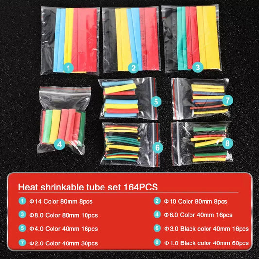 127-800Pcs Heat Shrink Tube Thermoresistant Heat-Shrink Tubing Wrapping Kit Electrical Connection Wire Cable Insulation Sleeving
