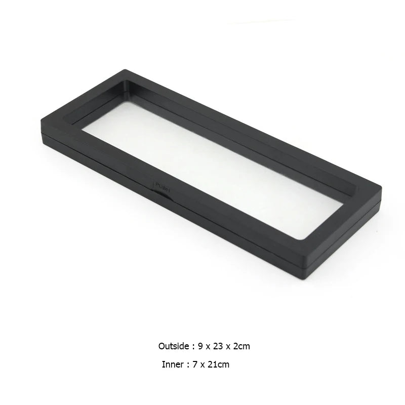 PE Film Jewelry Storage Box 3D Packaging Case Gemstone Free Stand Floating Frame Membrane Ring Earrings Necklace Display Holder