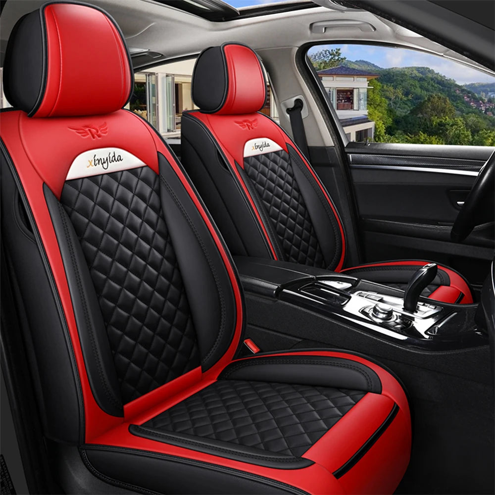 Leather Car Seat Cover Sets for Renault Megane Duster Captur Clio Laguna Kadjar Scenic Koleos Fluence Auto Interior Accessories