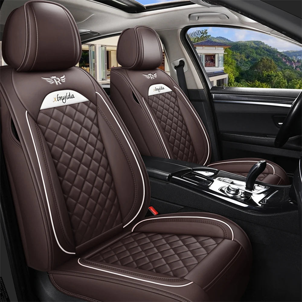 Leather Car Seat Cover Sets for Renault Megane Duster Captur Clio Laguna Kadjar Scenic Koleos Fluence Auto Interior Accessories