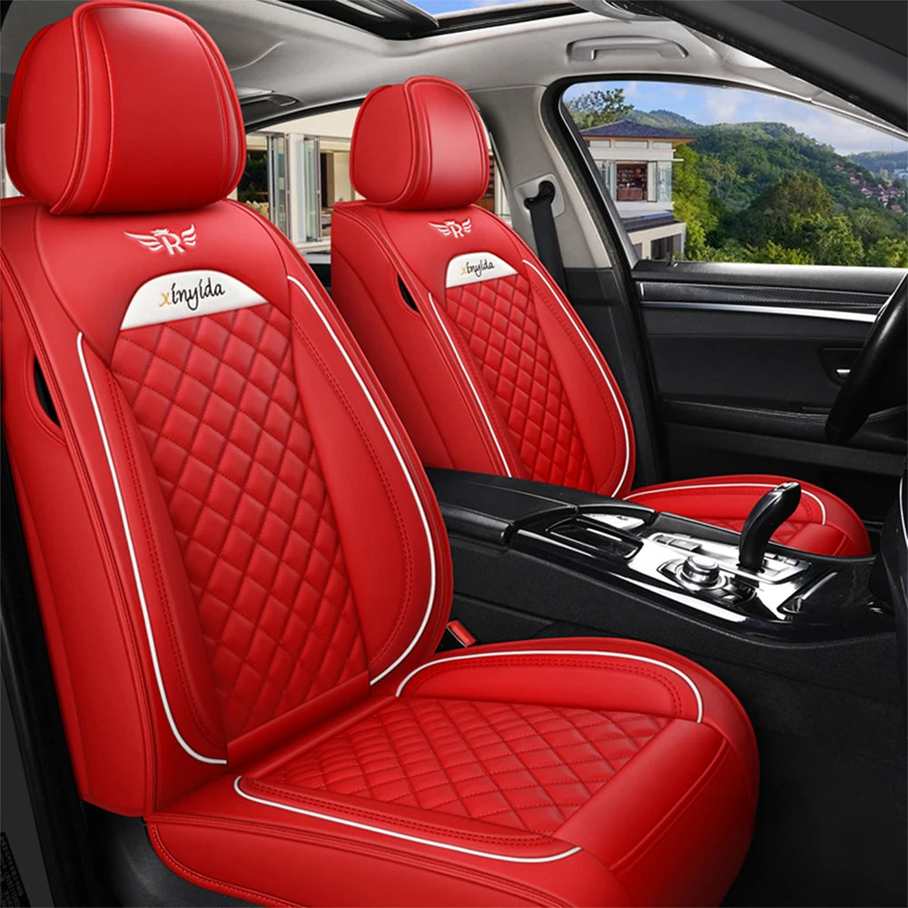 Leather Car Seat Cover Sets for Renault Megane Duster Captur Clio Laguna Kadjar Scenic Koleos Fluence Auto Interior Accessories