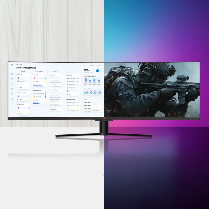 Deco Gear 49" UltraWide Monitor for Multitasking, Gaming & Immersive Entertainment