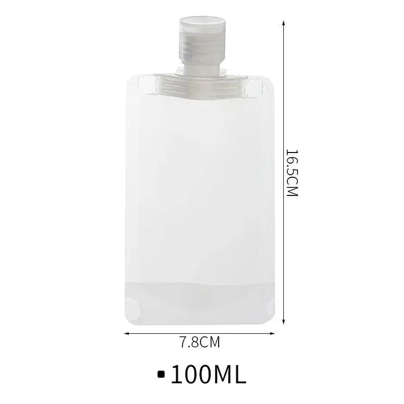 5Pcs Travel Bottles Empty Squeeze Bag Refillable Lotion Dispenser Bag Shampoo Toiletries Liquid Cosmetic Container Storage Pouch