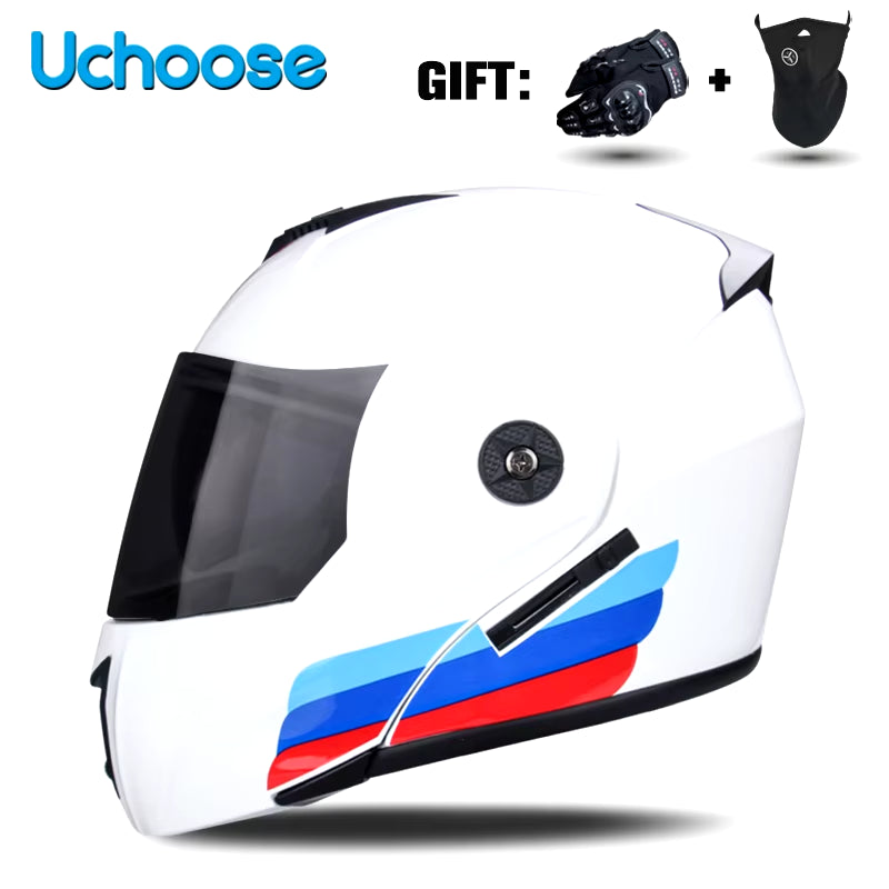 DOT Certification  Motorcycle Helmet Double Lens Cross Section Helmet Safety Modular Flip Helm Unisex Helmet with Visor
