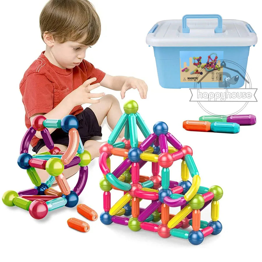 Magnetic Constructor Blocks Set Toys for Kids Magnet Stick Rod Building Blocks Montessori Educational Toys for Children Boy Girl