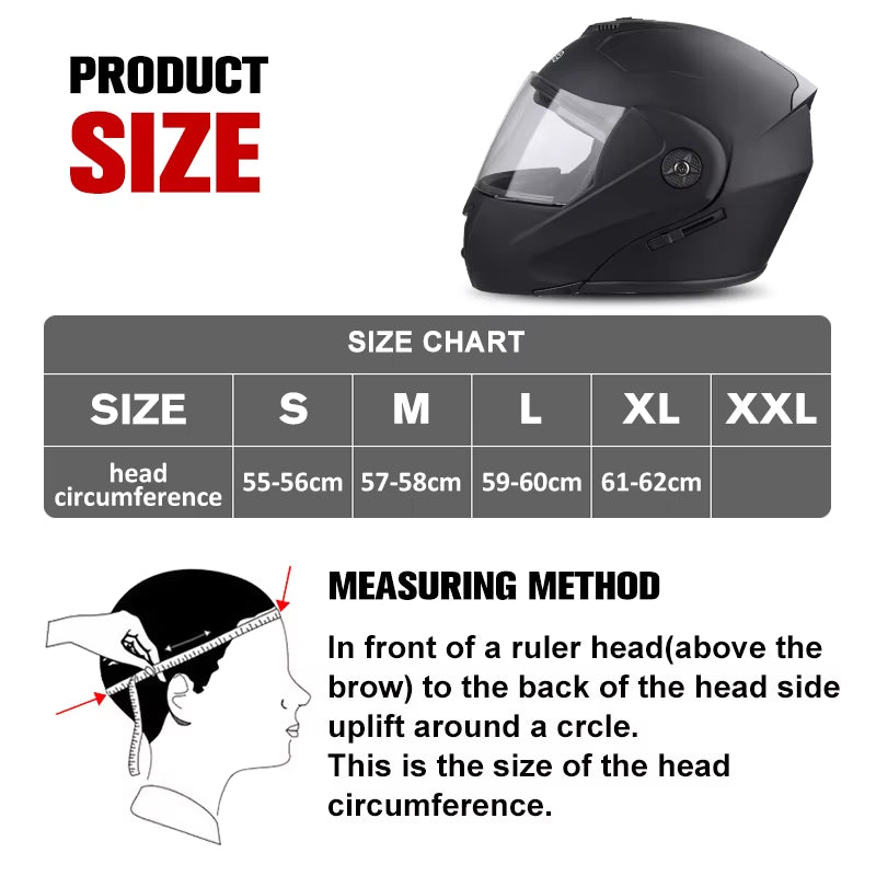 DOT Certification  Motorcycle Helmet Double Lens Cross Section Helmet Safety Modular Flip Helm Unisex Helmet with Visor