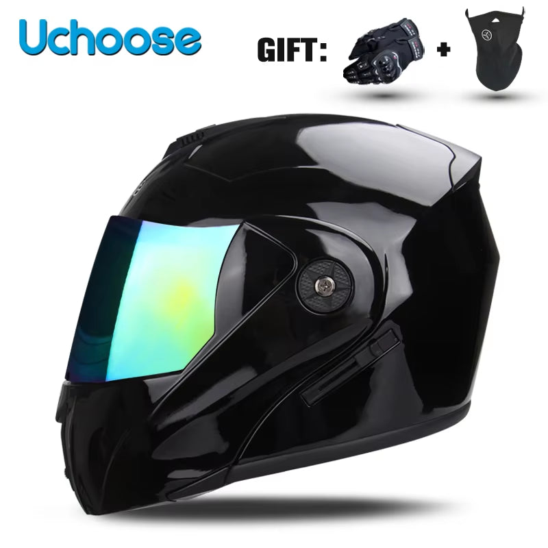 DOT Certification  Motorcycle Helmet Double Lens Cross Section Helmet Safety Modular Flip Helm Unisex Helmet with Visor