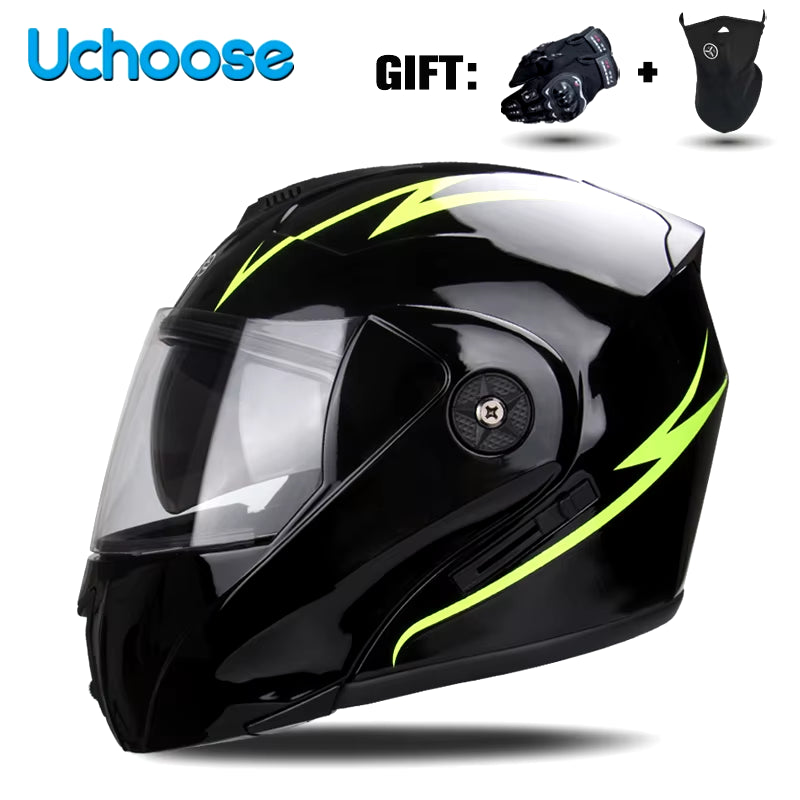 DOT Certification  Motorcycle Helmet Double Lens Cross Section Helmet Safety Modular Flip Helm Unisex Helmet with Visor
