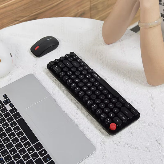 Wireless Keyboard and Mouse, Cute Colorful 68 round Keycap Compact Keyboard for Computer, Computer, Desktop, Laptop