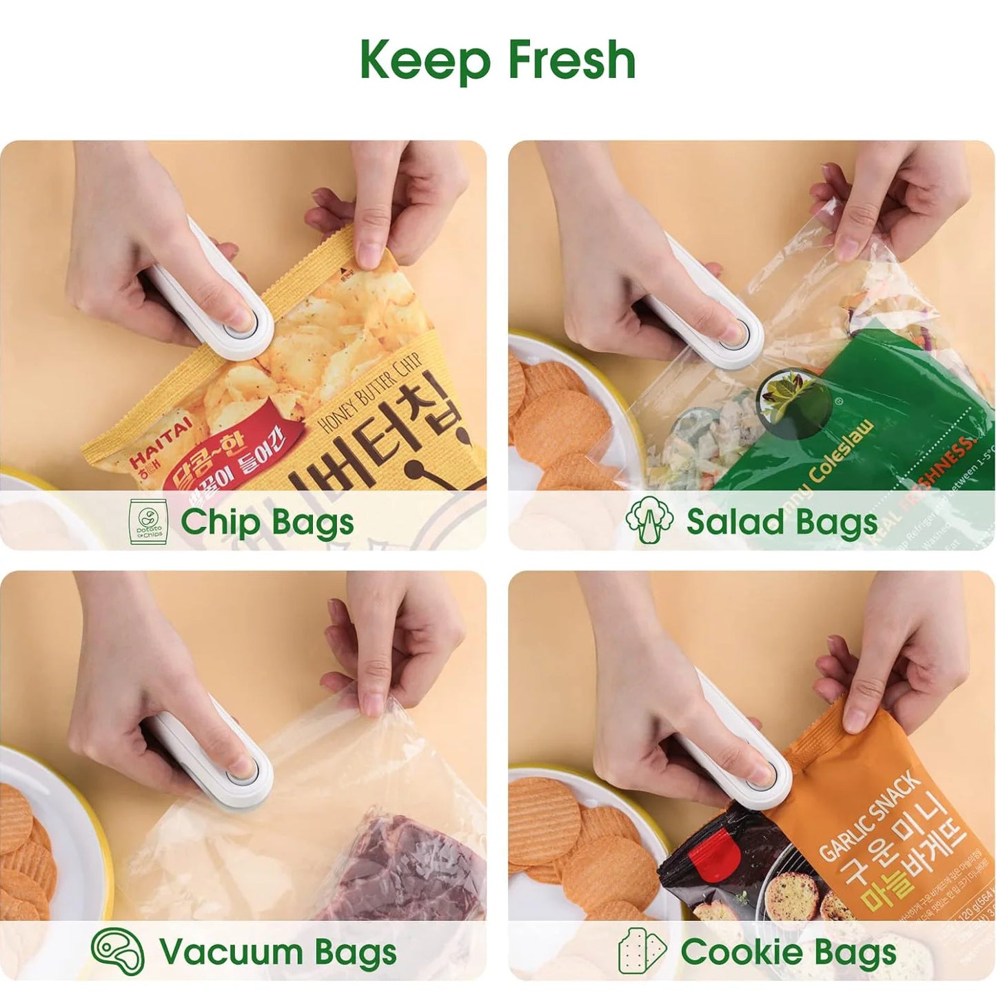 2-in-1 Portable Mini Heat Sealer – Rechargeable Bag Sealer & Cutter for Snacks and Food Storage (Type-C Charging)