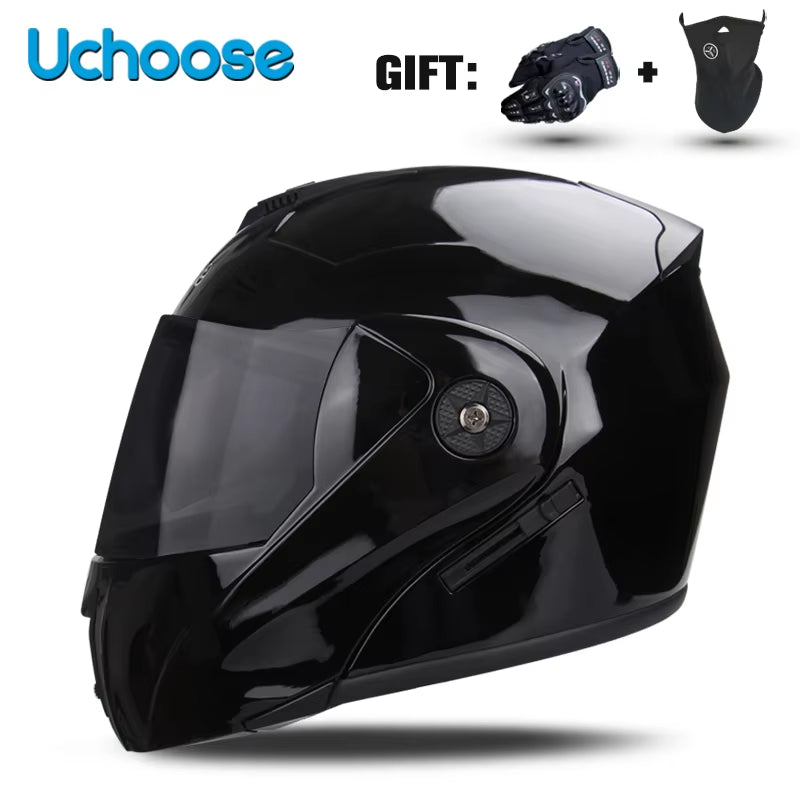 DOT Certification  Motorcycle Helmet Double Lens Cross Section Helmet Safety Modular Flip Helm Unisex Helmet with Visor