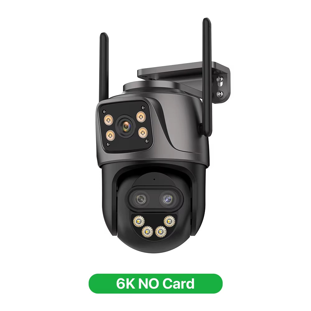 6K 9MP HD IP Camera Outdoor Three-Lens External Wifi Camera 4K/2K Dual Screen Security PTZ Cam Auto Tracking Surveillance Icsee
