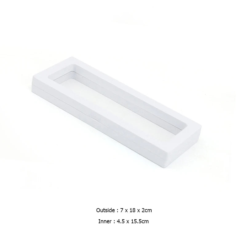 PE Film Jewelry Storage Box 3D Packaging Case Gemstone Free Stand Floating Frame Membrane Ring Earrings Necklace Display Holder