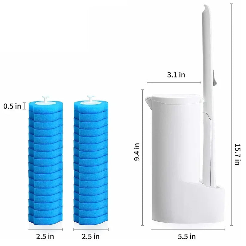 Disposable Toilet Brush Cleaner with Long Handle Bathroom Cleaning Brush with Replaceable Brush Head Toilet Bathroom Accessories