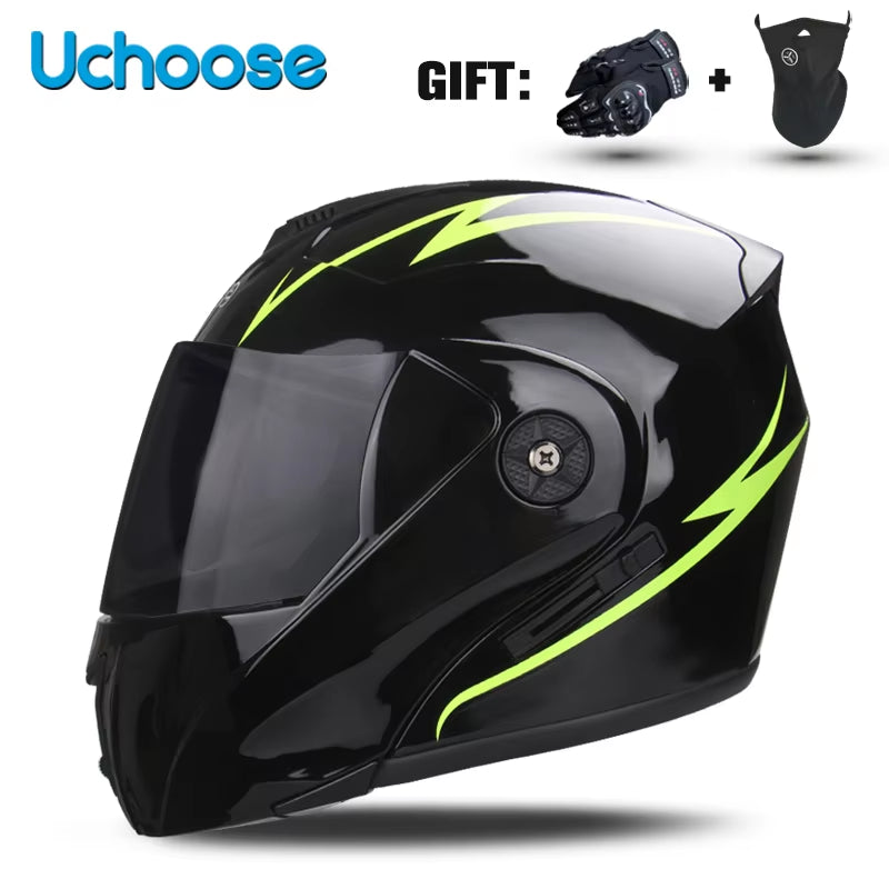 DOT Certification  Motorcycle Helmet Double Lens Cross Section Helmet Safety Modular Flip Helm Unisex Helmet with Visor