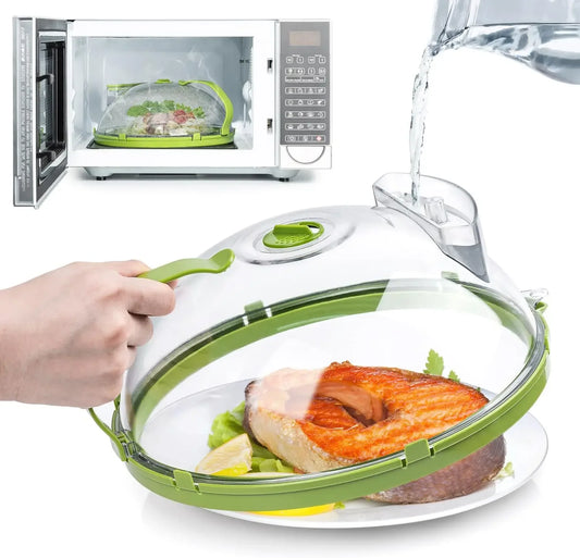Microwave Food Cover Clear Microwave Splash Guard with Steamer and Handle Kitchen Gadgets