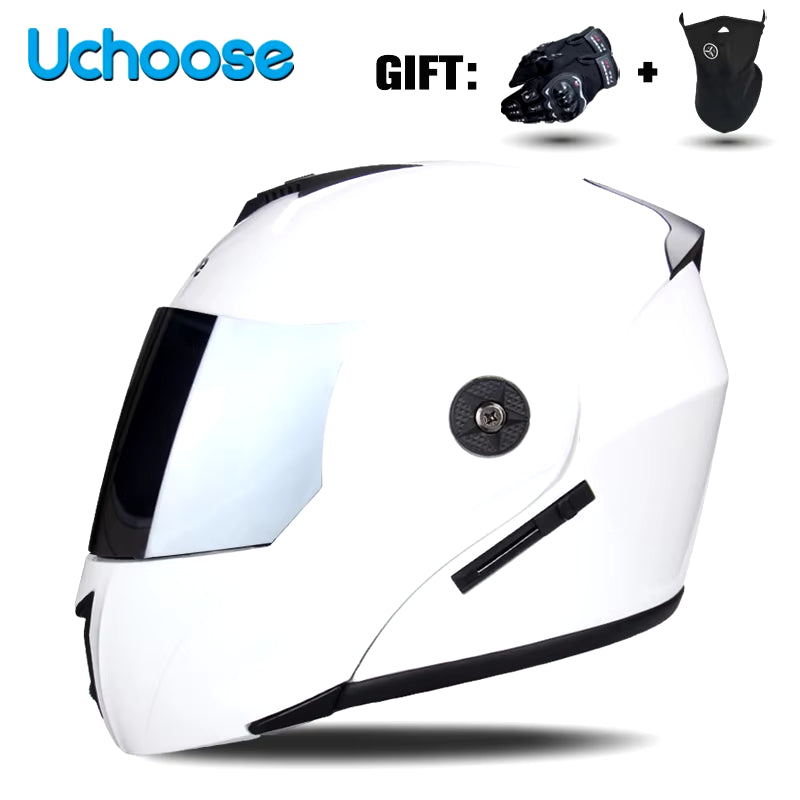 DOT Certification  Motorcycle Helmet Double Lens Cross Section Helmet Safety Modular Flip Helm Unisex Helmet with Visor