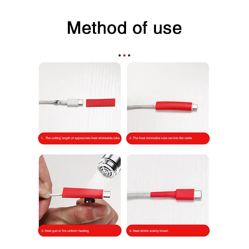 127-800Pcs Heat Shrink Tube Thermoresistant Heat-Shrink Tubing Wrapping Kit Electrical Connection Wire Cable Insulation Sleeving