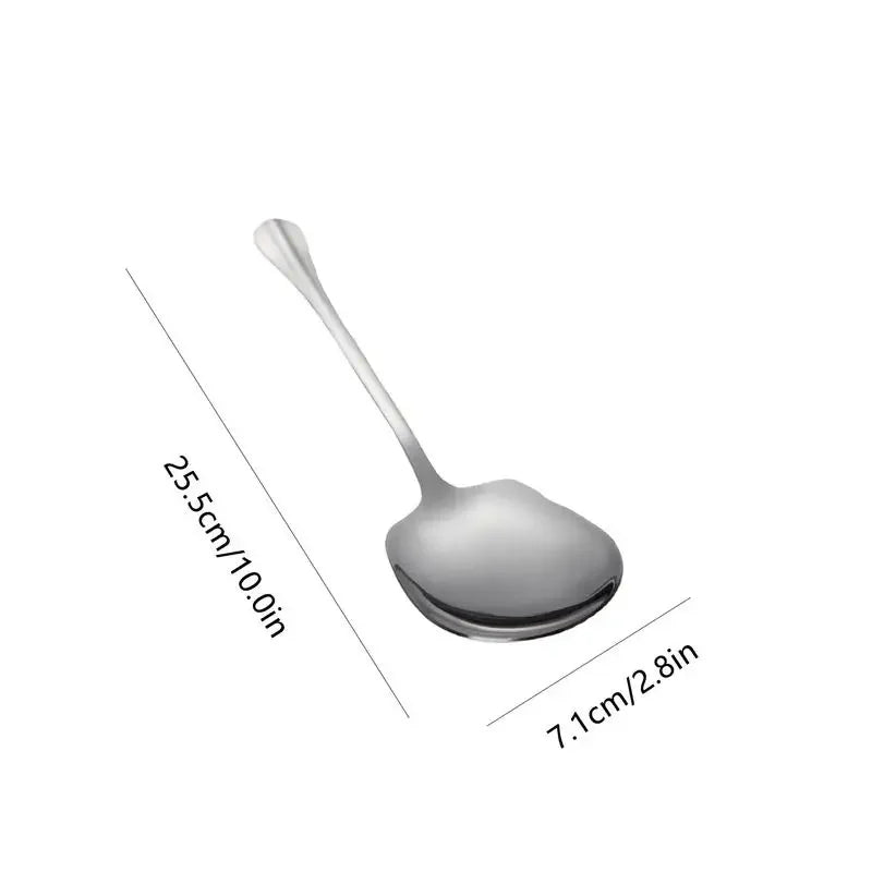 Stainless Steel Large Stainless Steel Rice Spoon Ergonomic Metal Serving Spoon Kitchen Flatware Salad Serving Utensils for Pasta