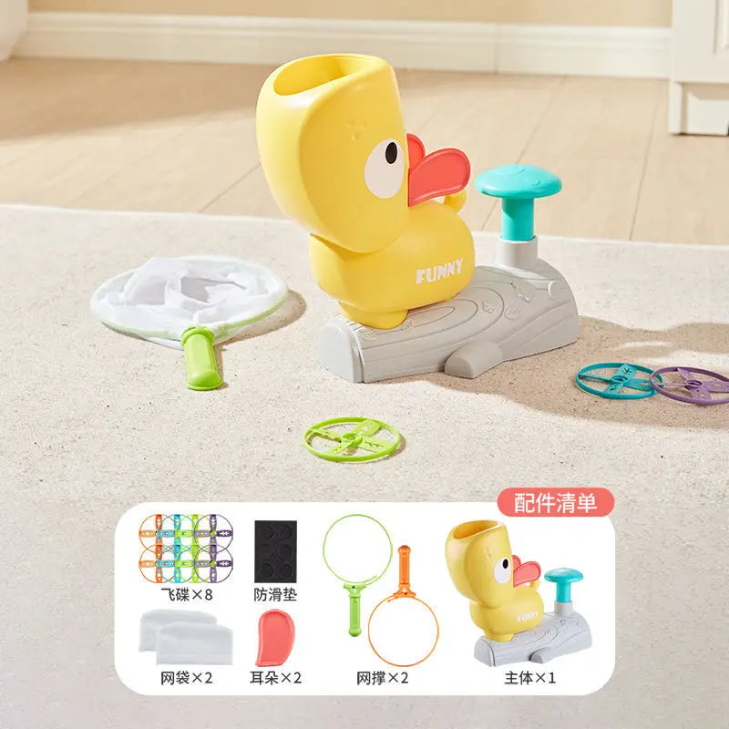 Outdoor Flying Air Disc Launcher Toys for Kids Disc Flying Game Toddlers outside Sports Chasing Summer Backyard Family Toys